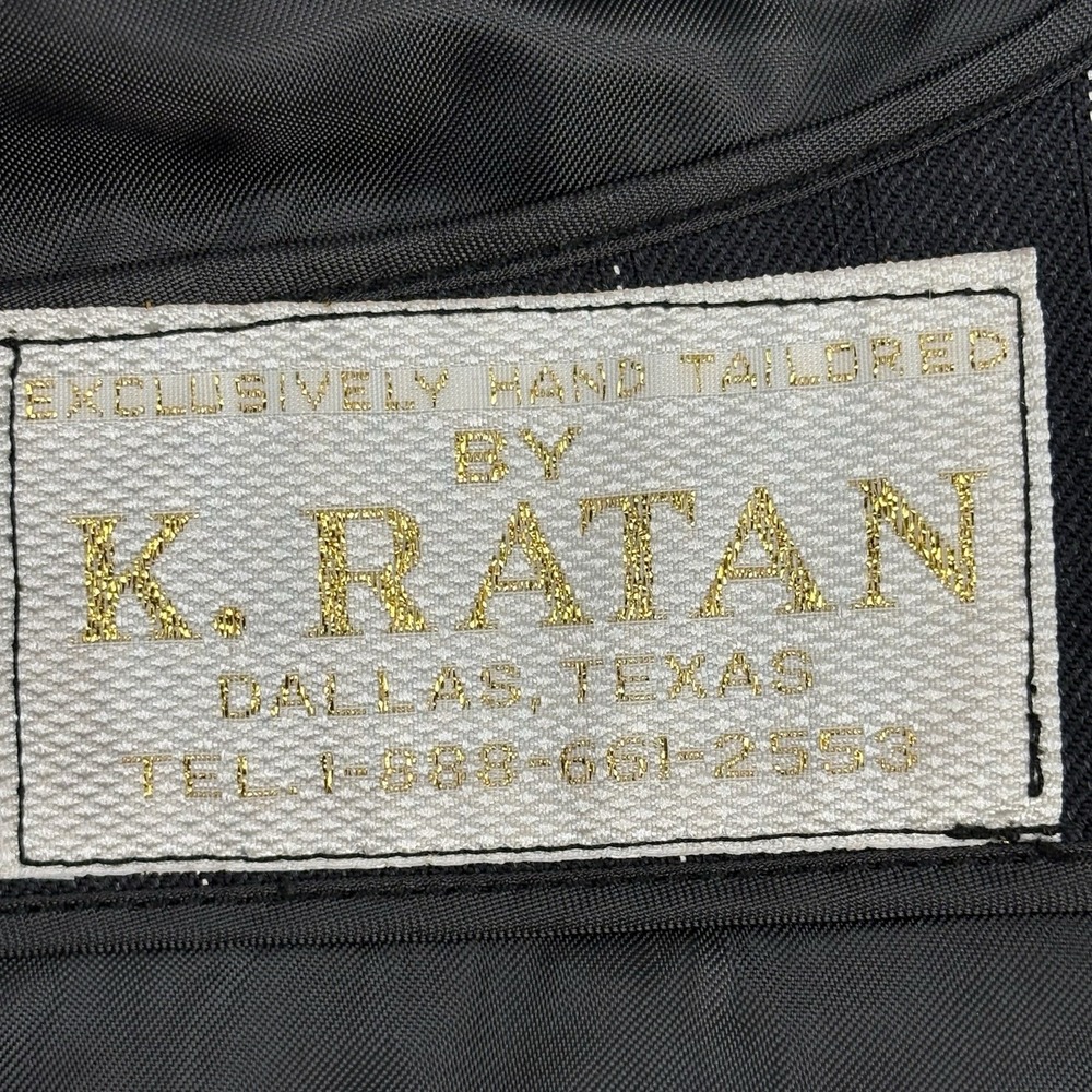 Bespoke VTG Y2K Loro Piana Super 120s K. Ratan DB Blazer 40R Charcoal Pinstripe - Picture 12 of 15